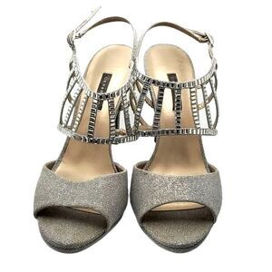 Sandals by Caparros, Silver with Rhinestones, Size 9